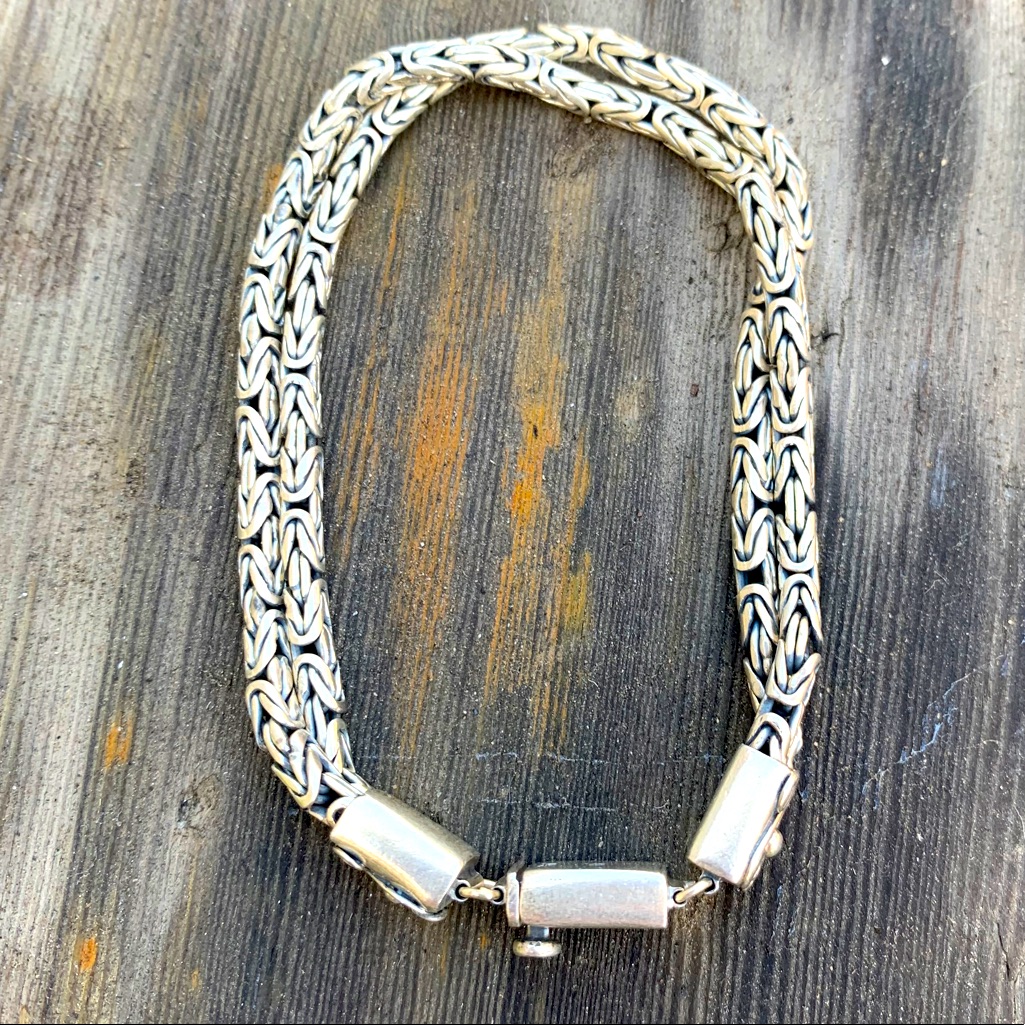 Vintage Silver Double Rope Bracelet